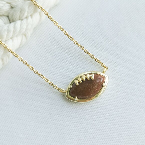 Alicia Bonnie Football Gold Orange Gold Sandstone Necklace - Picture 2 of 4
